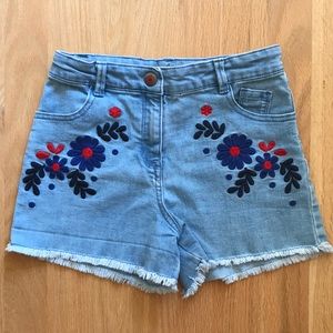 Embroidered Jean Shorts